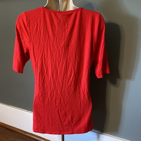 SAVVI JUNI Red Medium Scoop Neck Contoured Fit Half Sleeve Top - Picture 5 of 10